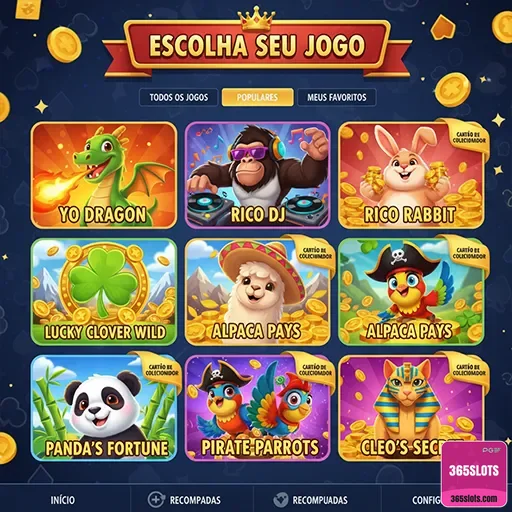 365slots - app exclusivo - Interface do App